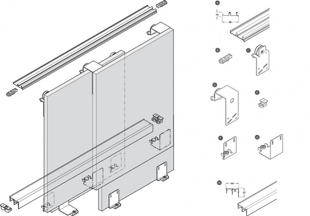 Häfele System Sf S35 For Sliding Wardrobe Doors